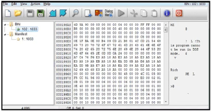 The contents of the compressed file in B6500360.exe. Analysis 20